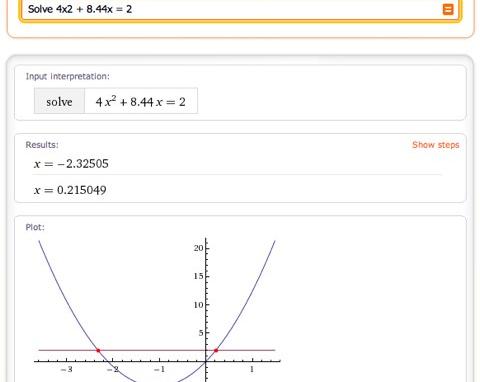 Решаем школьные уравнения с помощью WolframAlpha