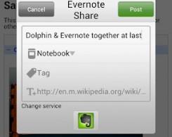 Браузер Dolphin для Android обзавёлся полезными аддонами Evernote и Skitch